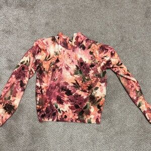 Anthropologie Pink and Purple Floral Sweatshirt